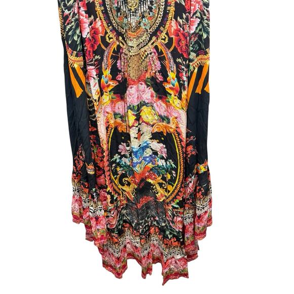 NWT Czarina Crystal Embellished Silk Blend Hi-Low Floral Maxi Dress S - Picture 9 of 16